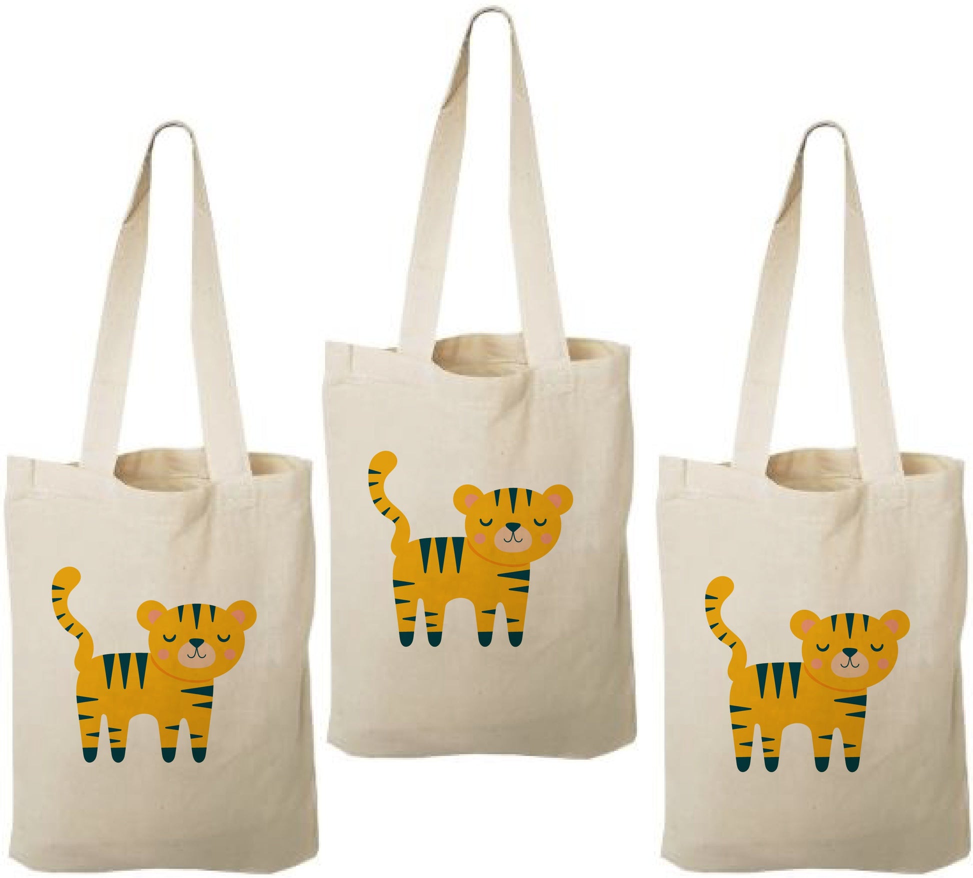 Tiger Party Favor Bags - Perfect for Tiger or Safari Themed Parties & Events - Set of Three Bags