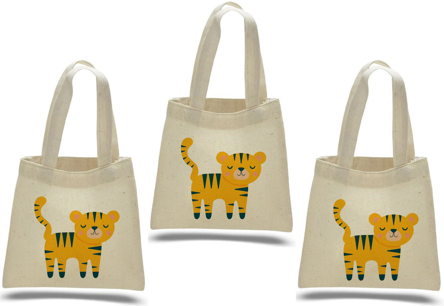 Tiger Party Favor Bags - Perfect for Tiger or Safari Themed Parties & Events - Set of Three Bags