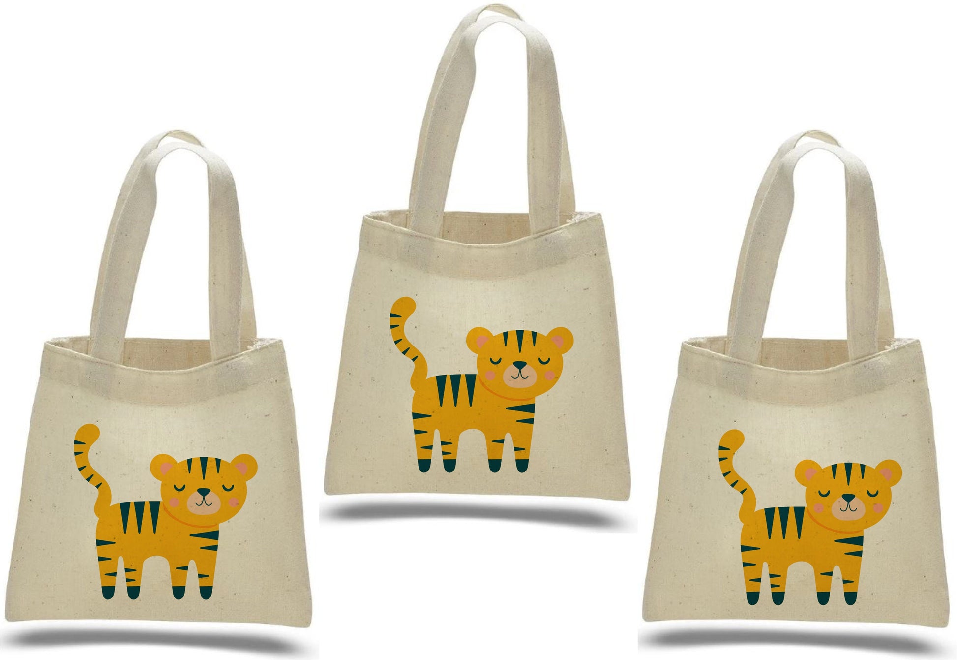 Tiger Party Favor Bags - Perfect for Tiger or Safari Themed Parties & Events - Set of Three Bags