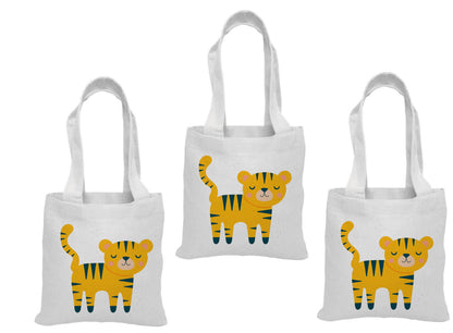 Tiger Party Favor Bags - Perfect for Tiger or Safari Themed Parties & Events - Set of Three Bags