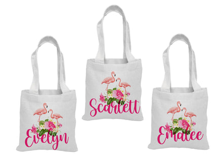 Custom Flamingo Party Favor Bags - Set of 3 Bags - Perfect for Flamingo Themed Parties & Events