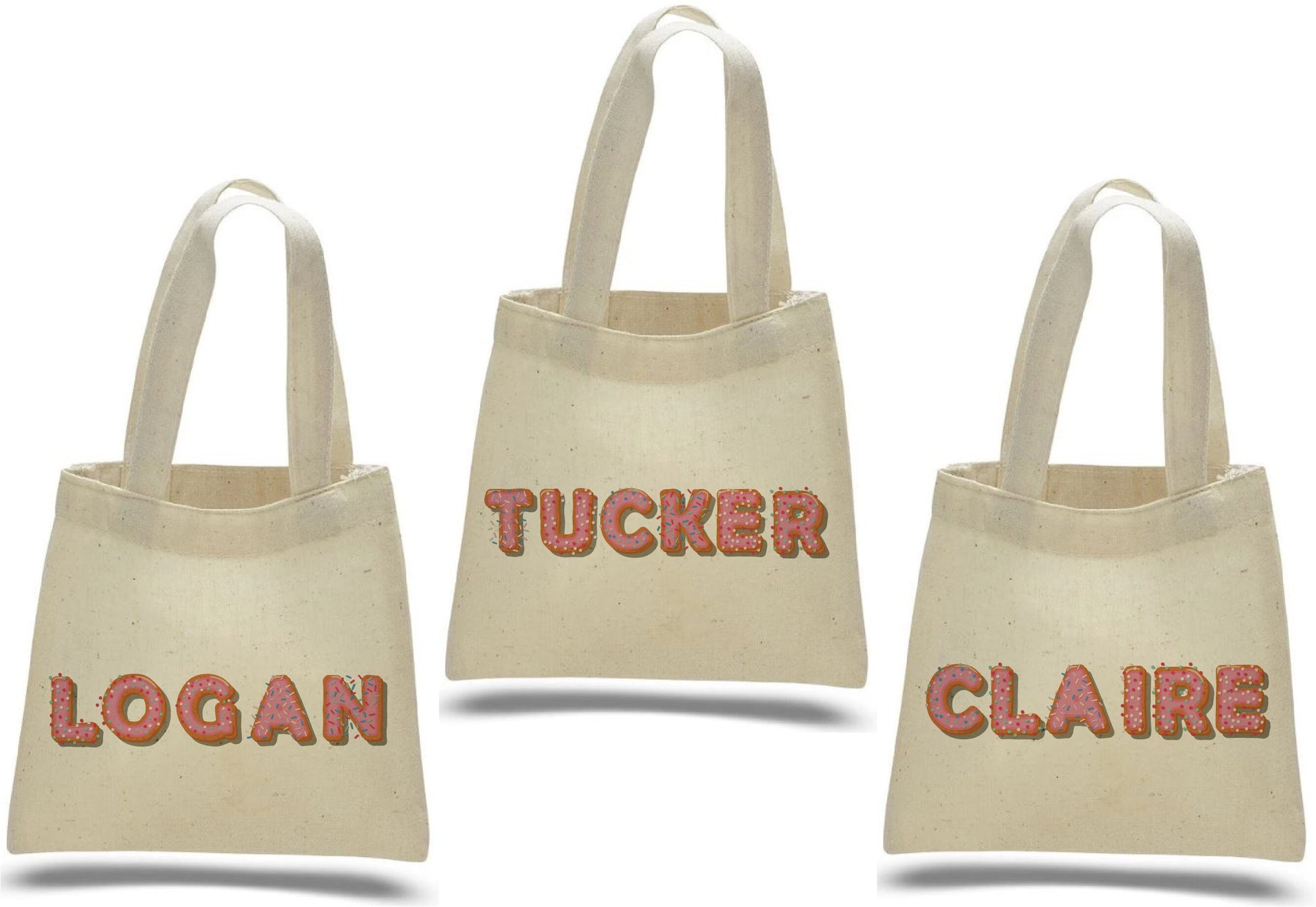 Personalized Donut Party Favor Bags - Set of Three Bags