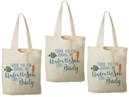 Custom Under The Sea Party Favor Bags - Set of Three Bags