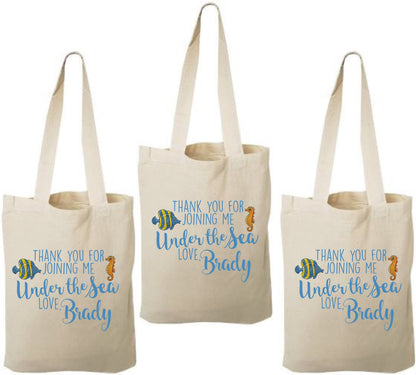 Custom Under The Sea Party Favor Bags - Set of Three Bags