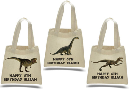 Custom Dinosaur Party Favor Bags - Set of Three Bags