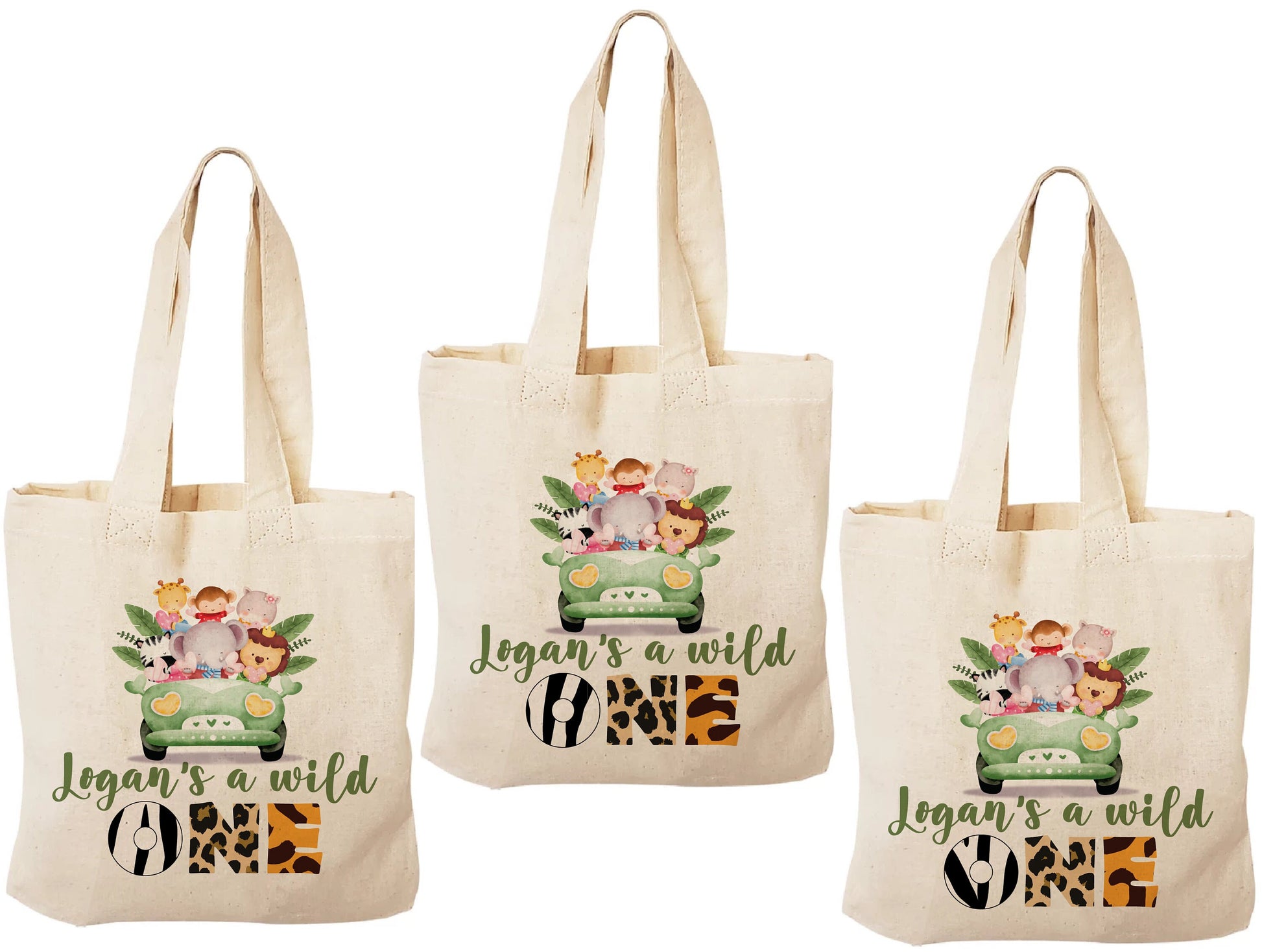 Custom Wild One Party Favor Bags - Set of Three Bags