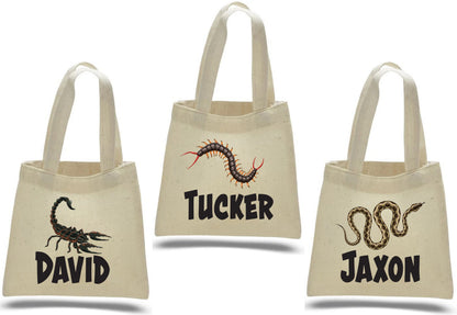 Creepy Crawly Cotton Party Favor Bags, Set of 3