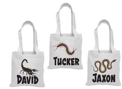 Creepy Crawly Cotton Party Favor Bags, Set of 3