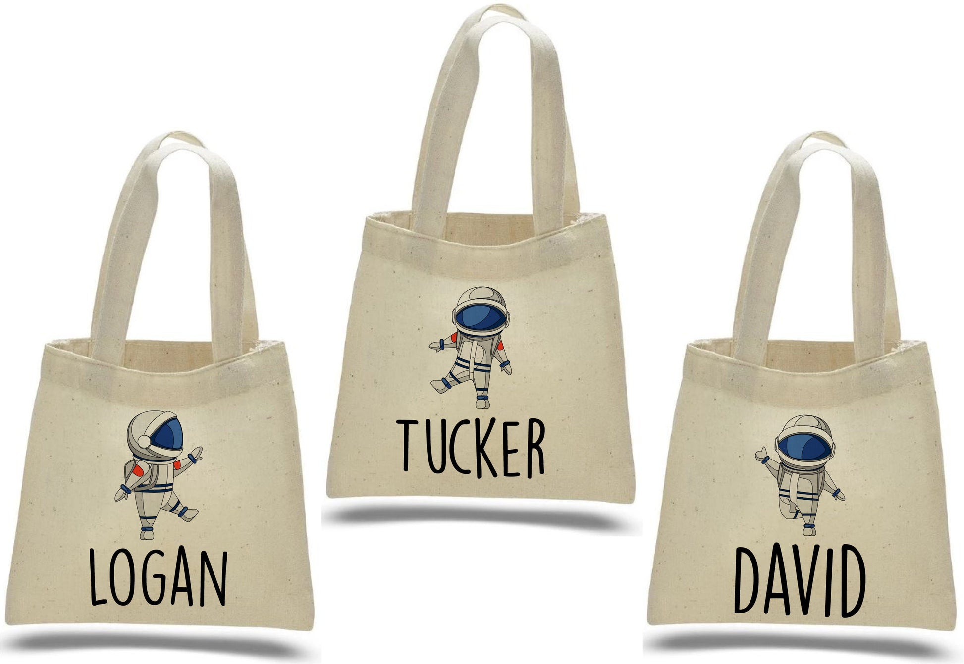 Personalized Astronaut Party Favor Bags - Set of Three Bags