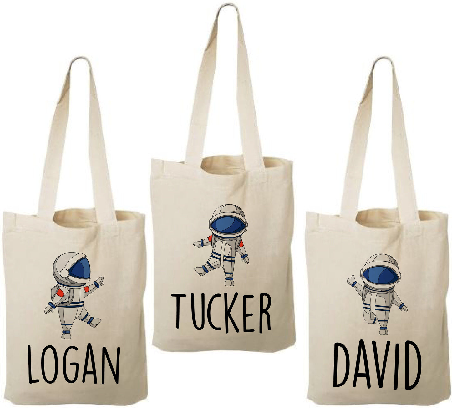 Personalized Astronaut Party Favor Bags - Set of Three Bags