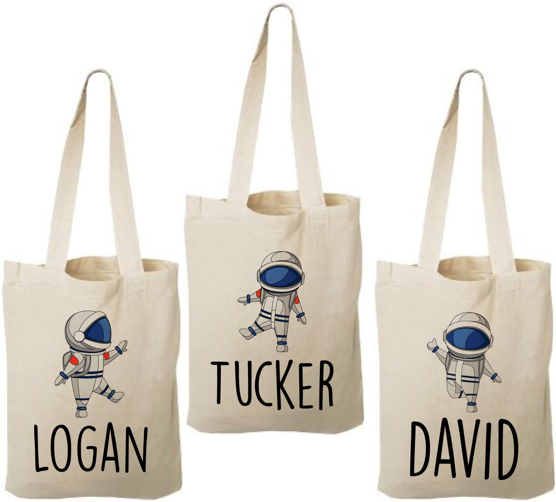 Personalized Astronaut Party Favor Bags - Set of Three Bags