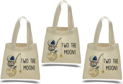 Two The Moon Cotton Favor Bags: Space Birthday Party, Set of 3