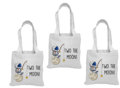 Two The Moon Cotton Favor Bags: Space Birthday Party, Set of 3