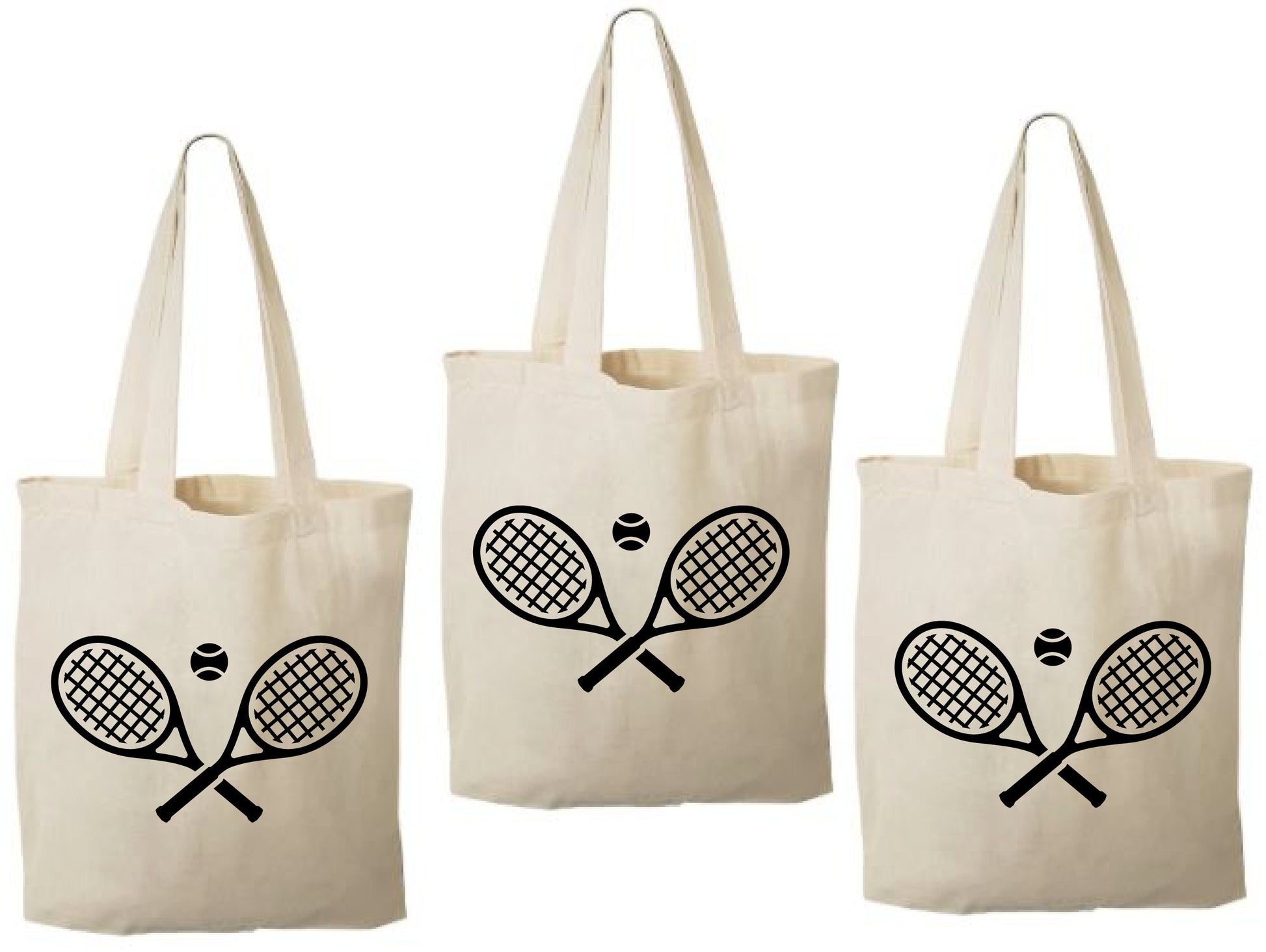 Tennis Party Favor Bags, Set of 3 Cotton Treat Bags