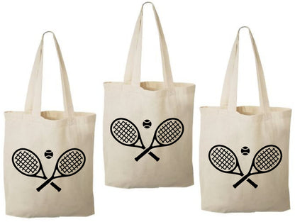 Tennis Party Favor Bags, Set of 3 Cotton Treat Bags