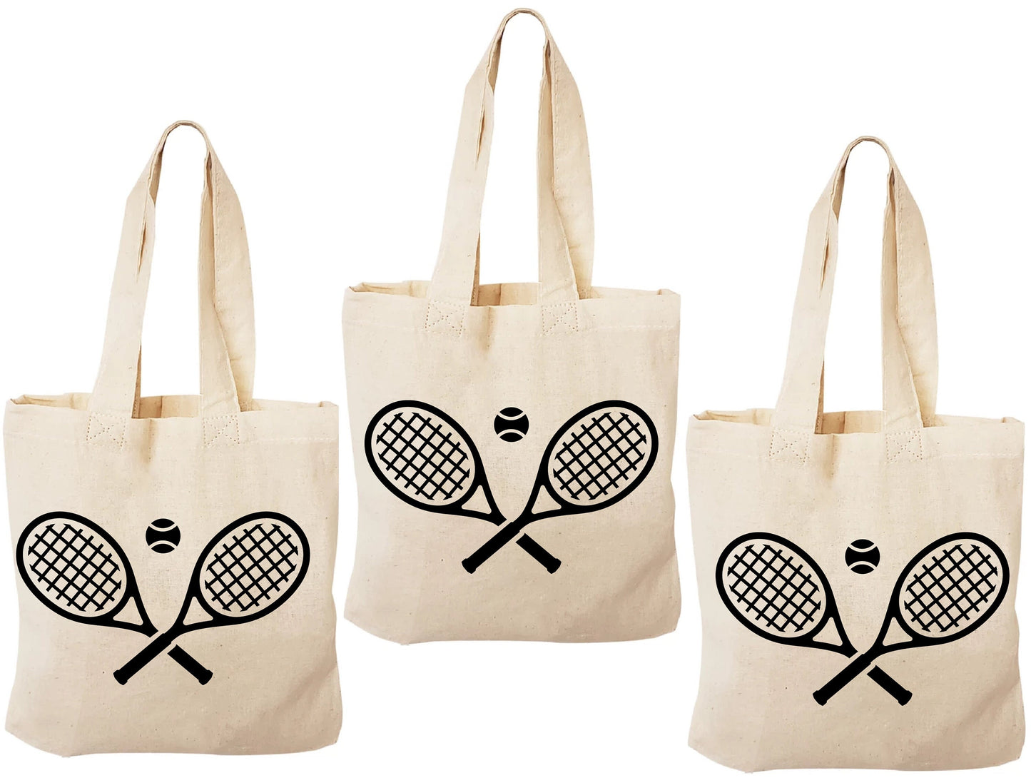 Tennis Party Favor Bags, Set of 3 Cotton Treat Bags