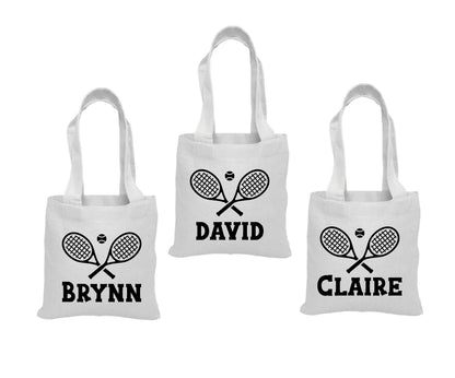 Personalized Tennis Party Favor Bags - Set of Three - Perfect for Tennis Themed Parties!