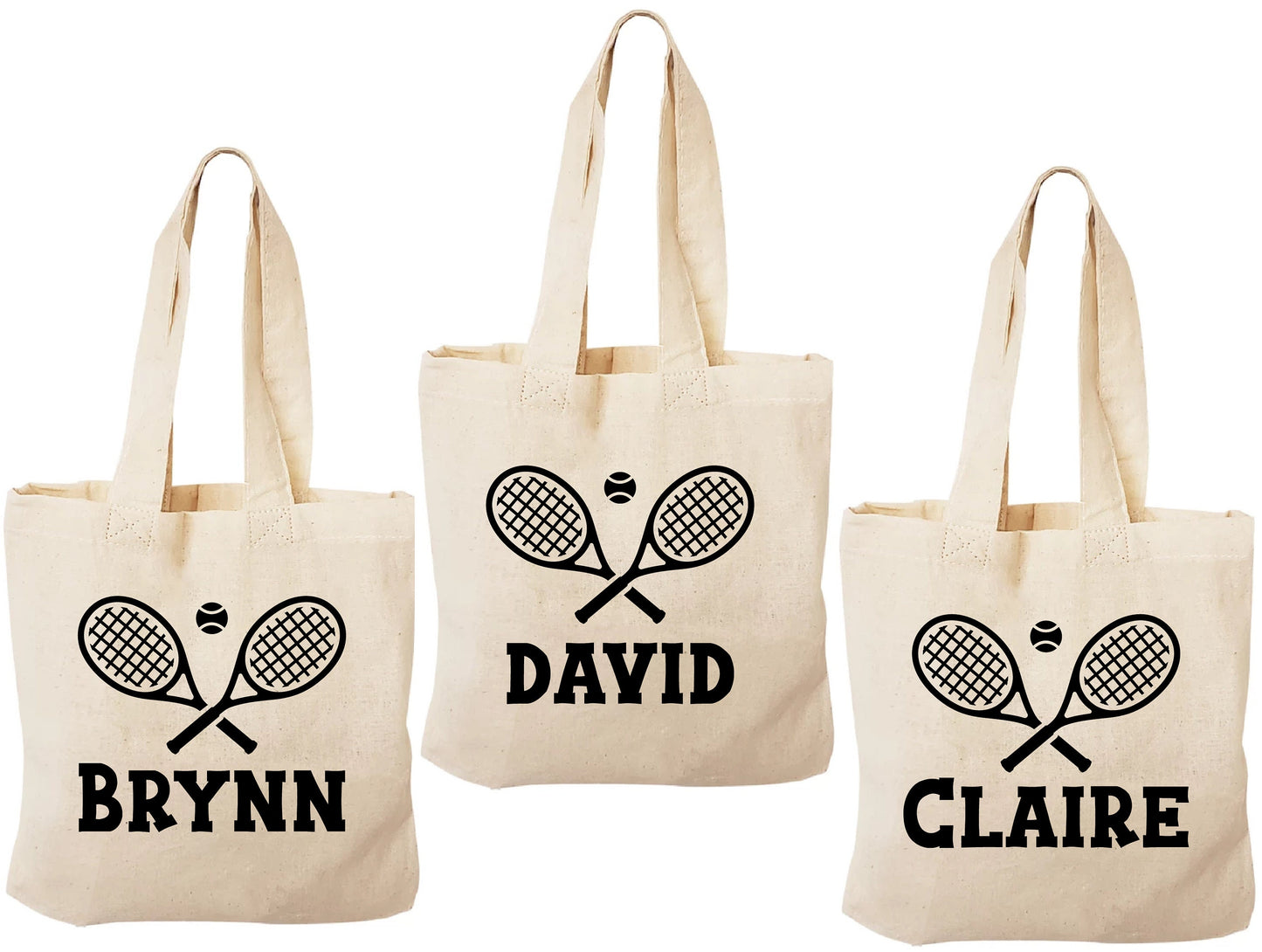 Personalized Tennis Party Favor Bags - Set of Three - Perfect for Tennis Themed Parties!