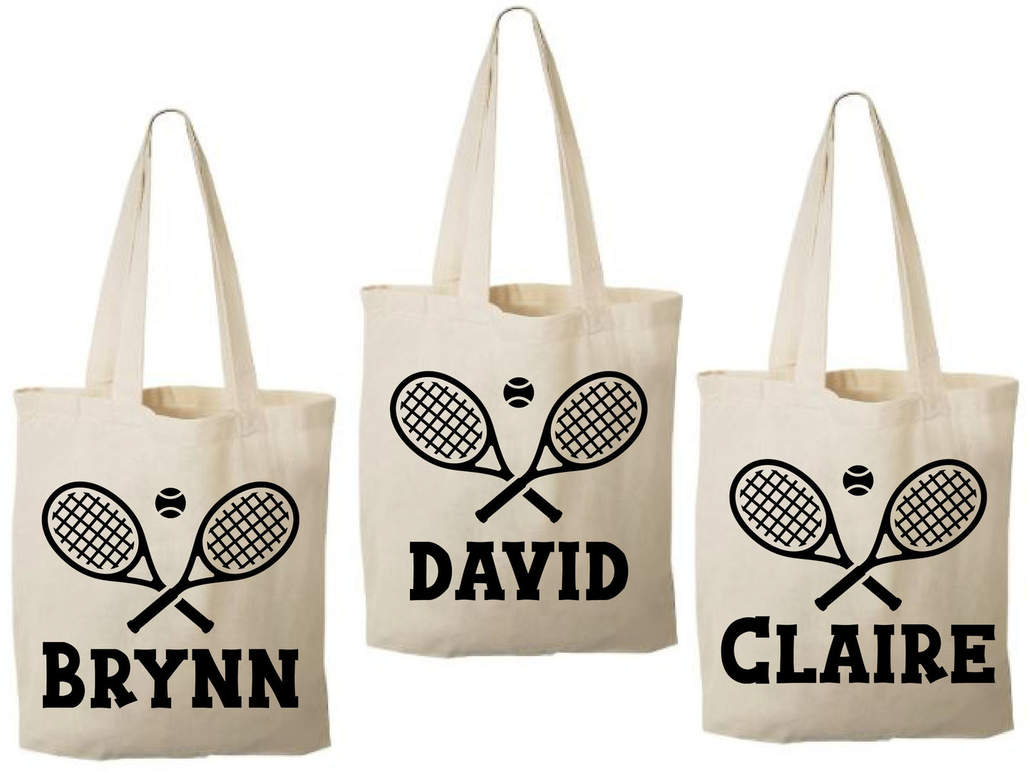 Personalized Tennis Party Favor Bags - Set of Three - Perfect for Tennis Themed Parties!