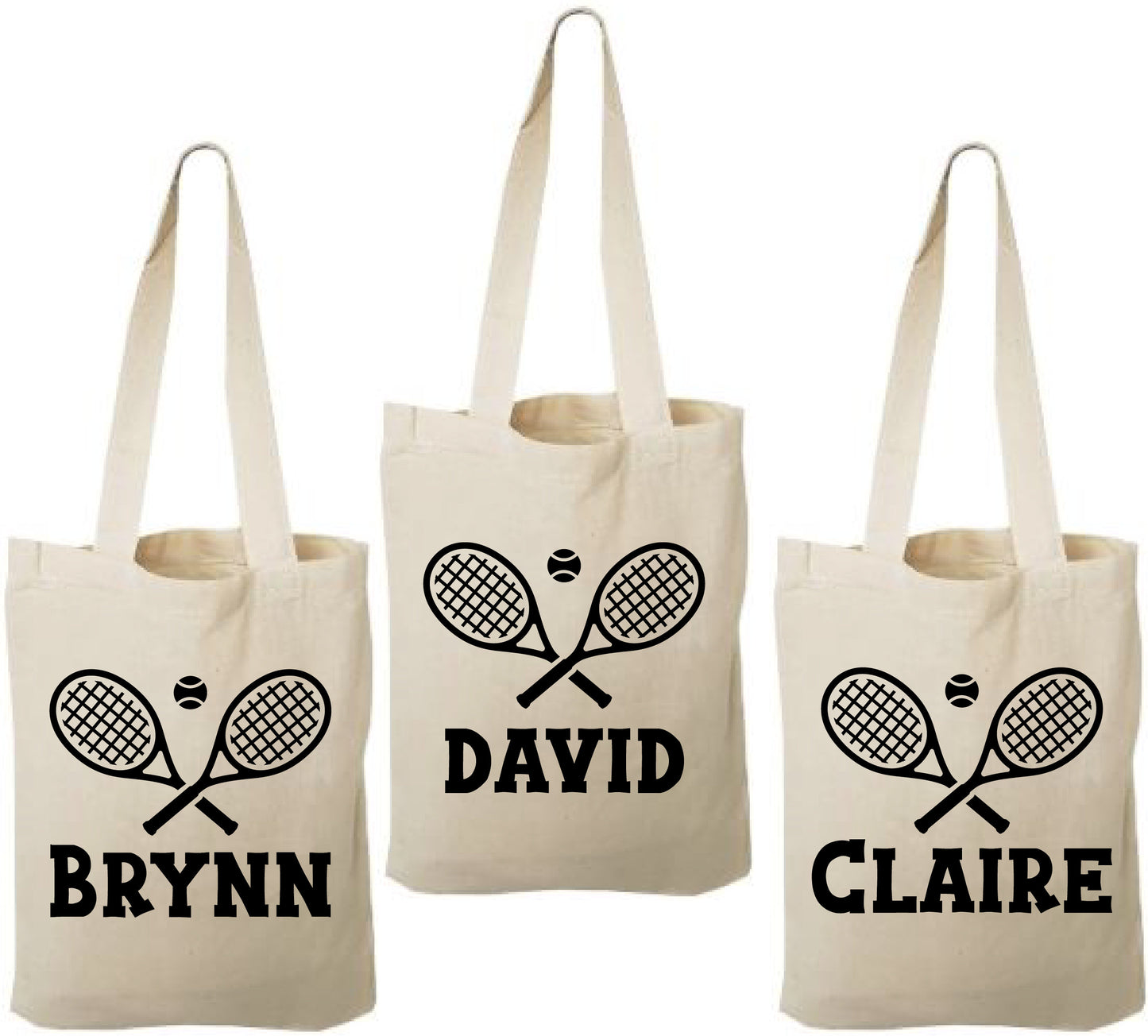 Personalized Tennis Party Favor Bags - Set of Three - Perfect for Tennis Themed Parties!