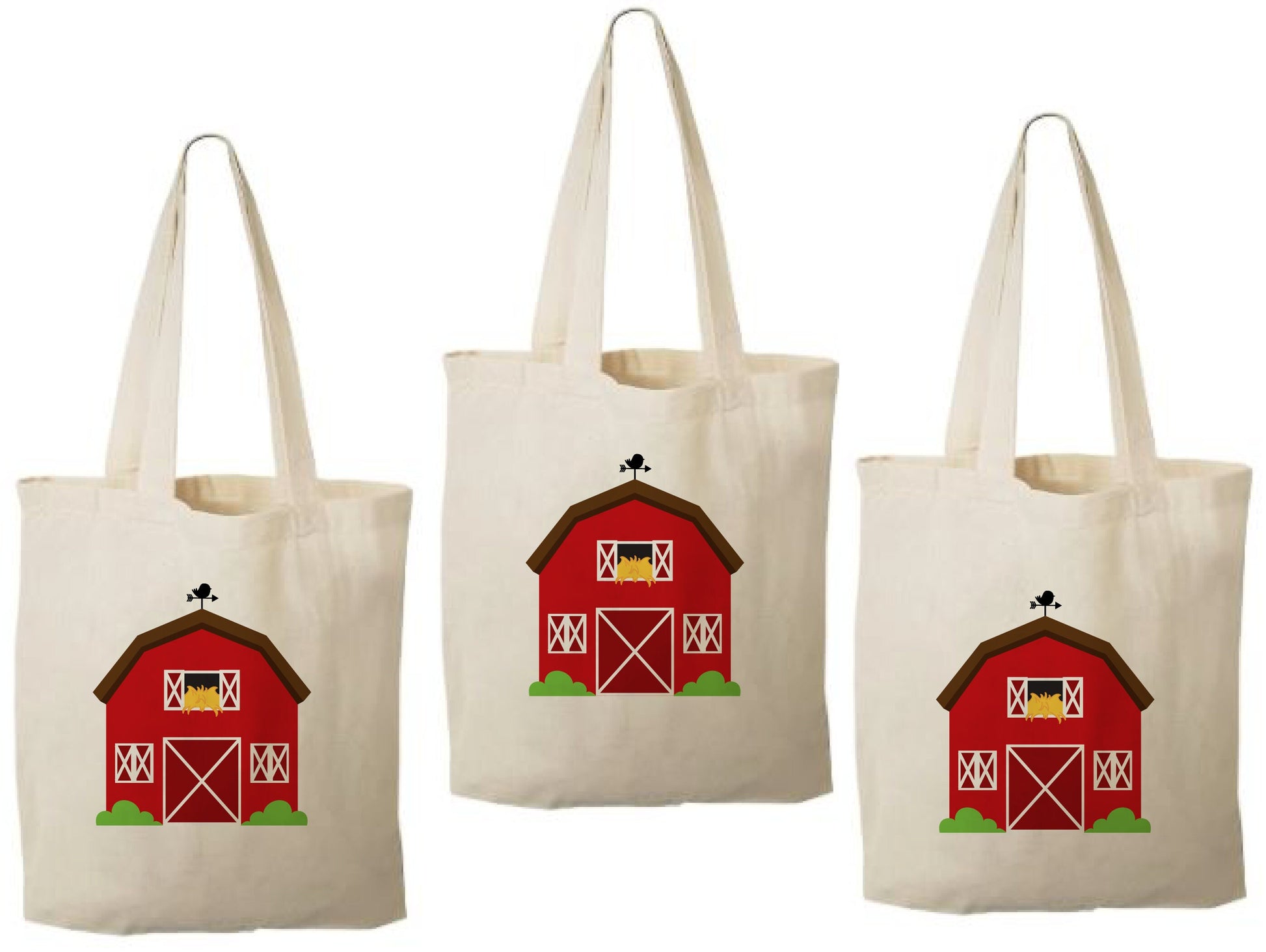 Barnyard Party Favor Bags, Farm Treat Bags, Set of 3