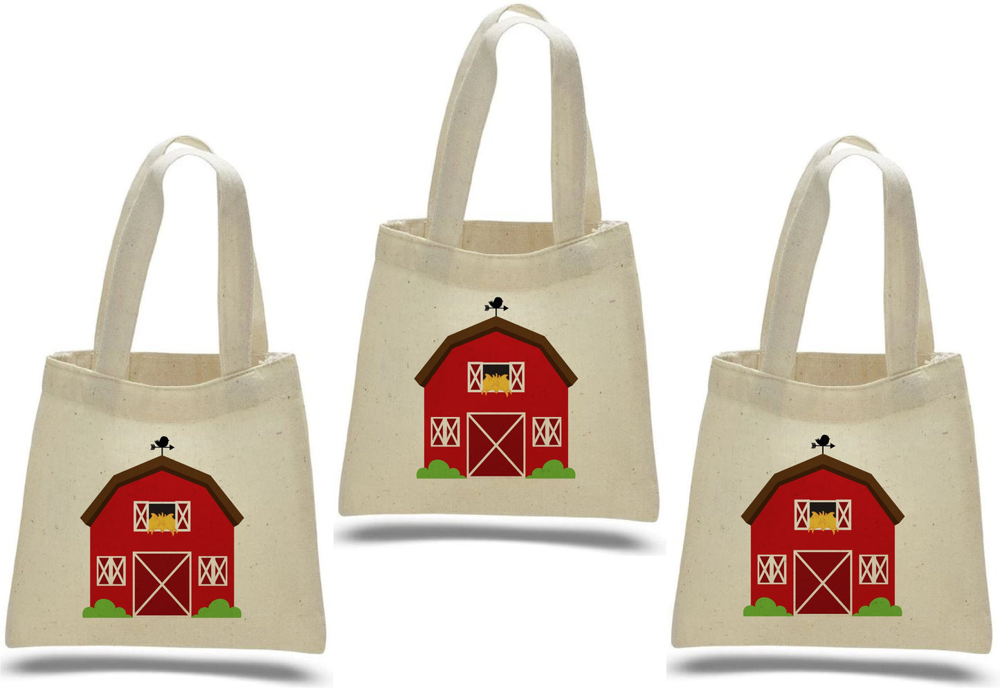 Barnyard Party Favor Bags, Farm Treat Bags, Set of 3