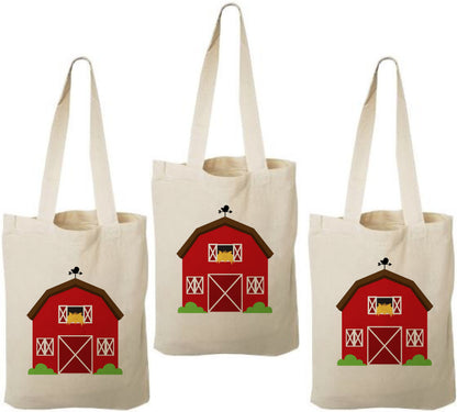 Barnyard Party Favor Bags, Farm Treat Bags, Set of 3