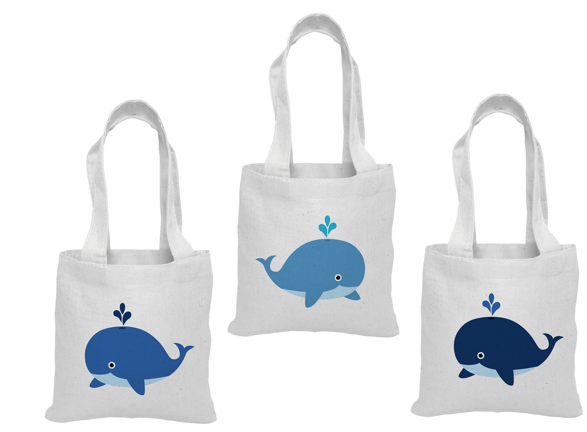 Whale Party Favor Bags - Set of Three Bags