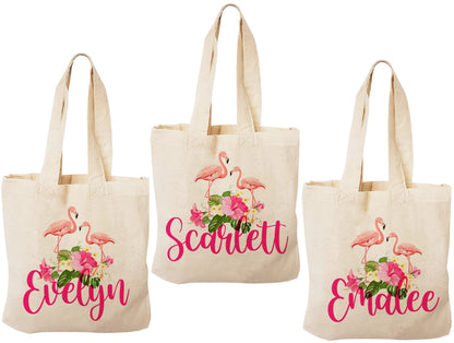 Custom Flamingo Party Favor Bags - Set of 3 Bags - Perfect for Flamingo Themed Parties & Events