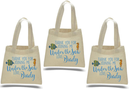 Custom Under The Sea Party Favor Bags - Set of Three Bags