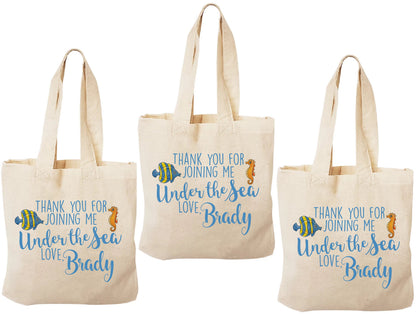 Custom Under The Sea Party Favor Bags - Set of Three Bags