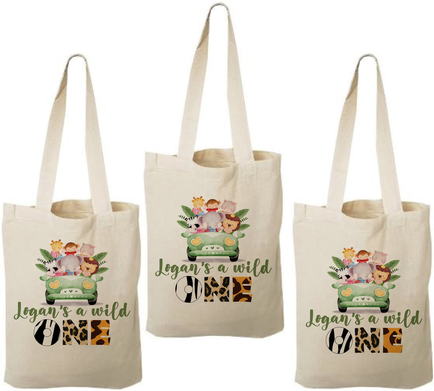 Custom Wild One Party Favor Bags - Set of Three Bags