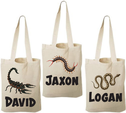 Creepy Crawly Cotton Party Favor Bags, Set of 3