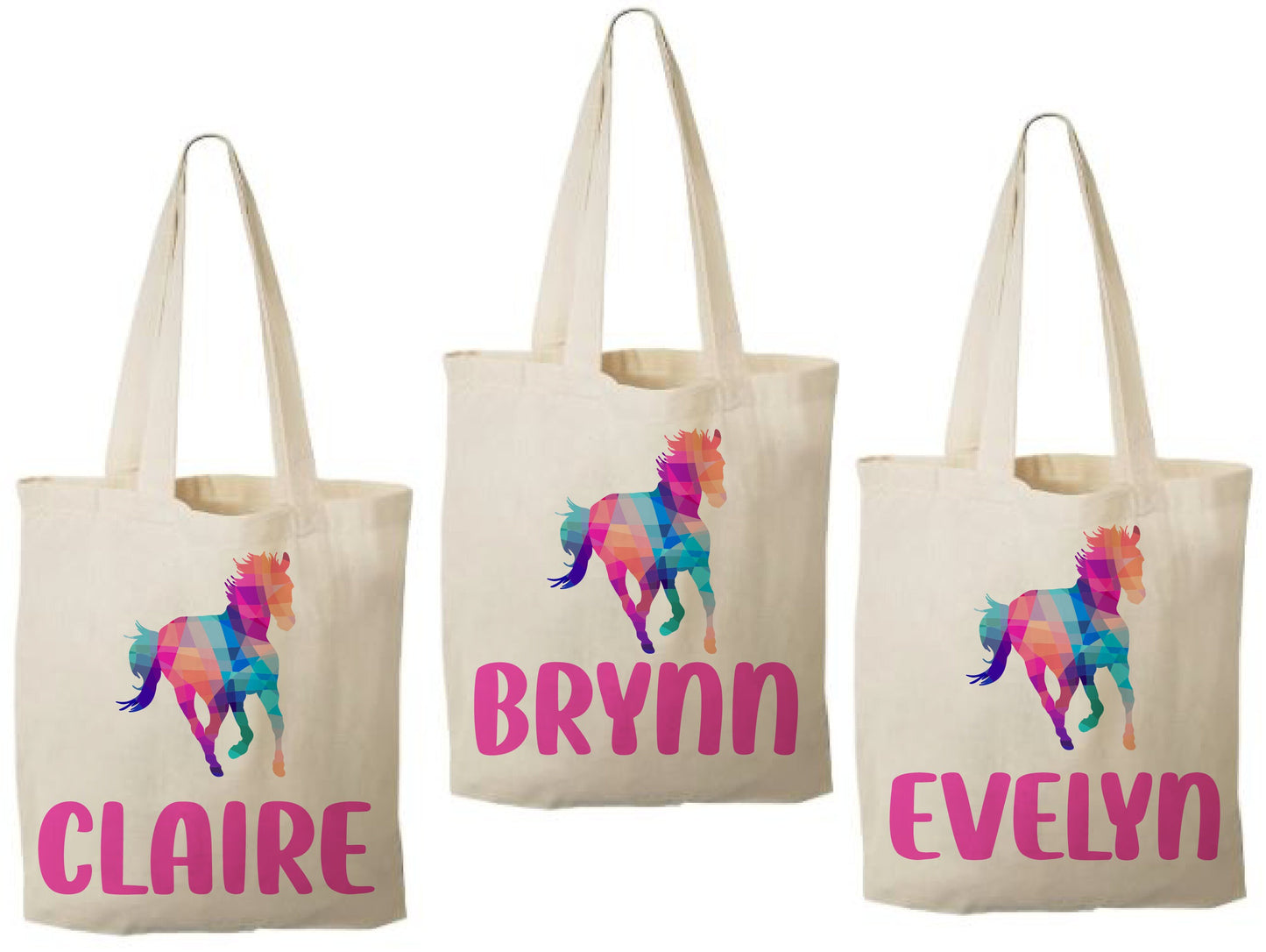 Personalized Horse Party Favor Bags - Set of Three Bags