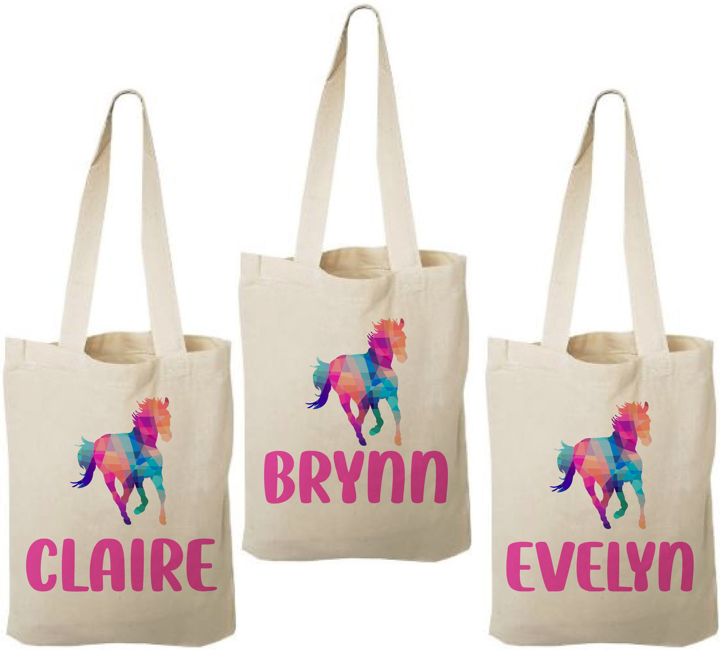 Personalized Horse Party Favor Bags - Set of Three Bags