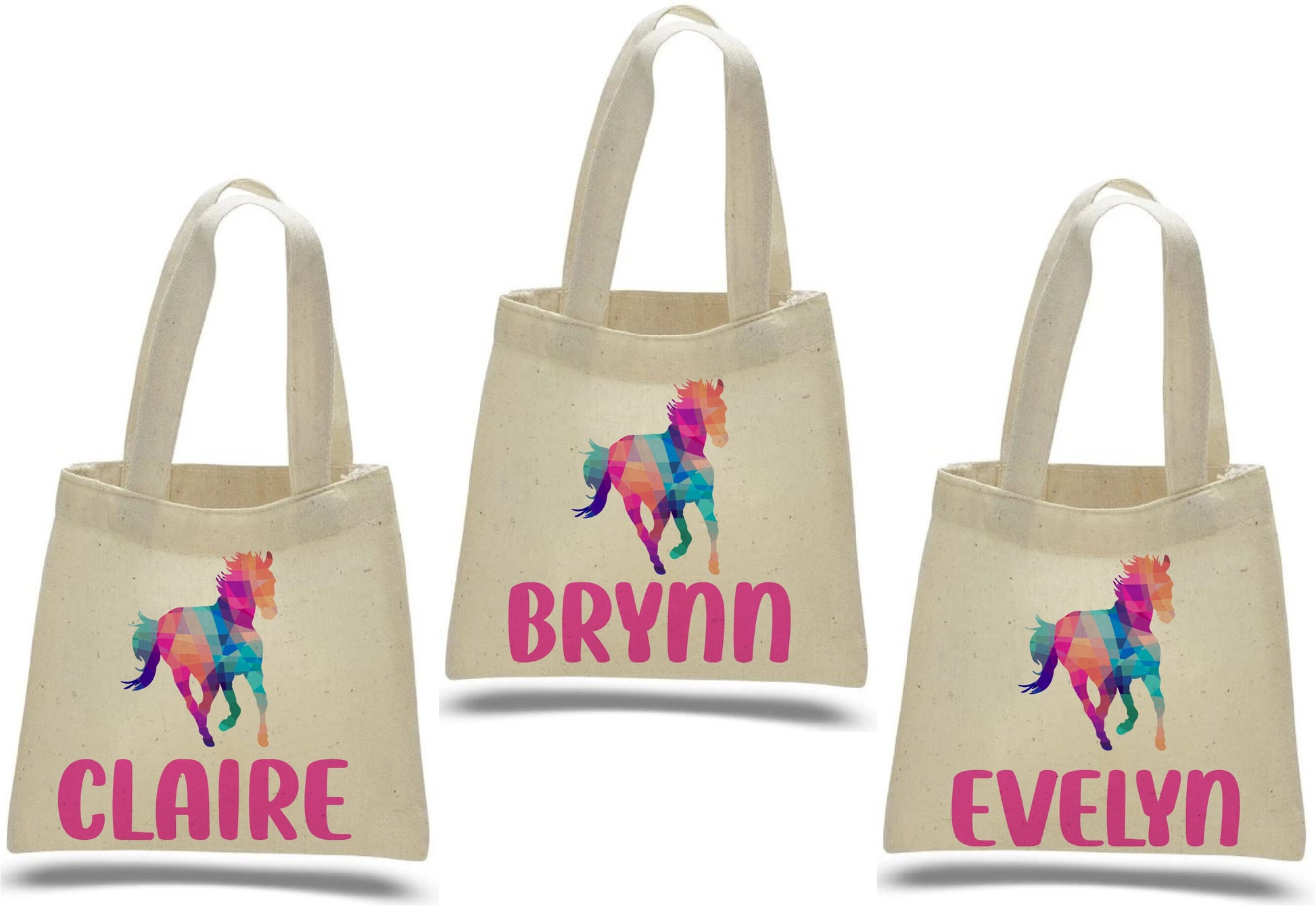 Personalized Horse Party Favor Bags - Set of Three Bags