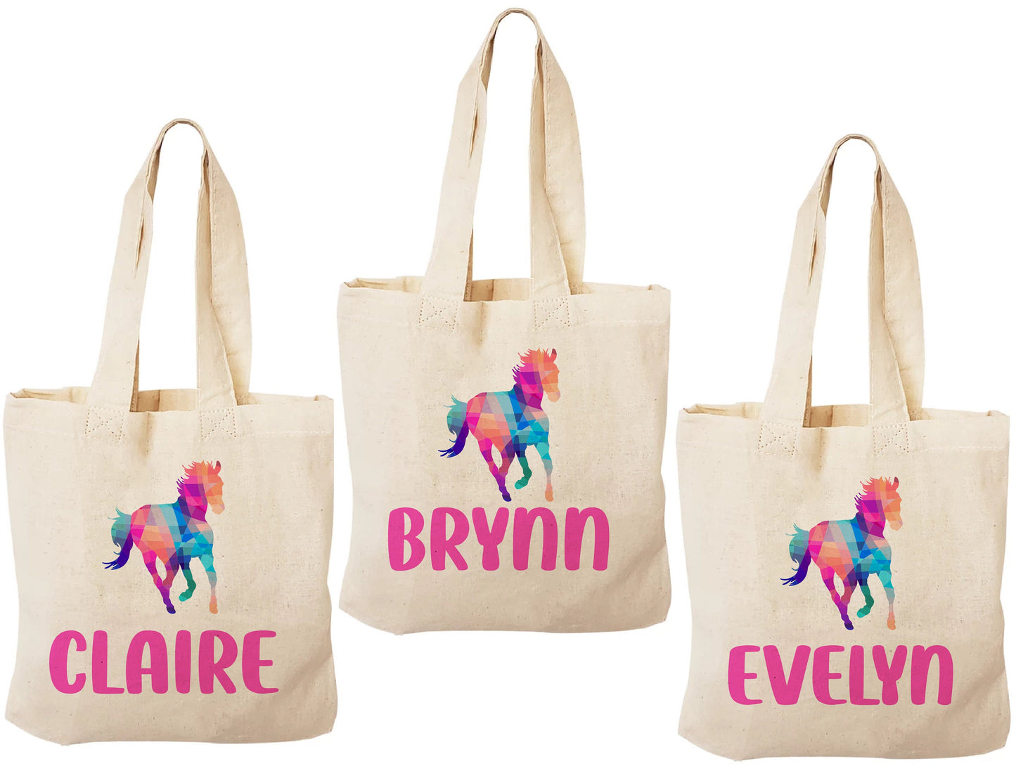 Personalized Horse Party Favor Bags - Set of Three Bags