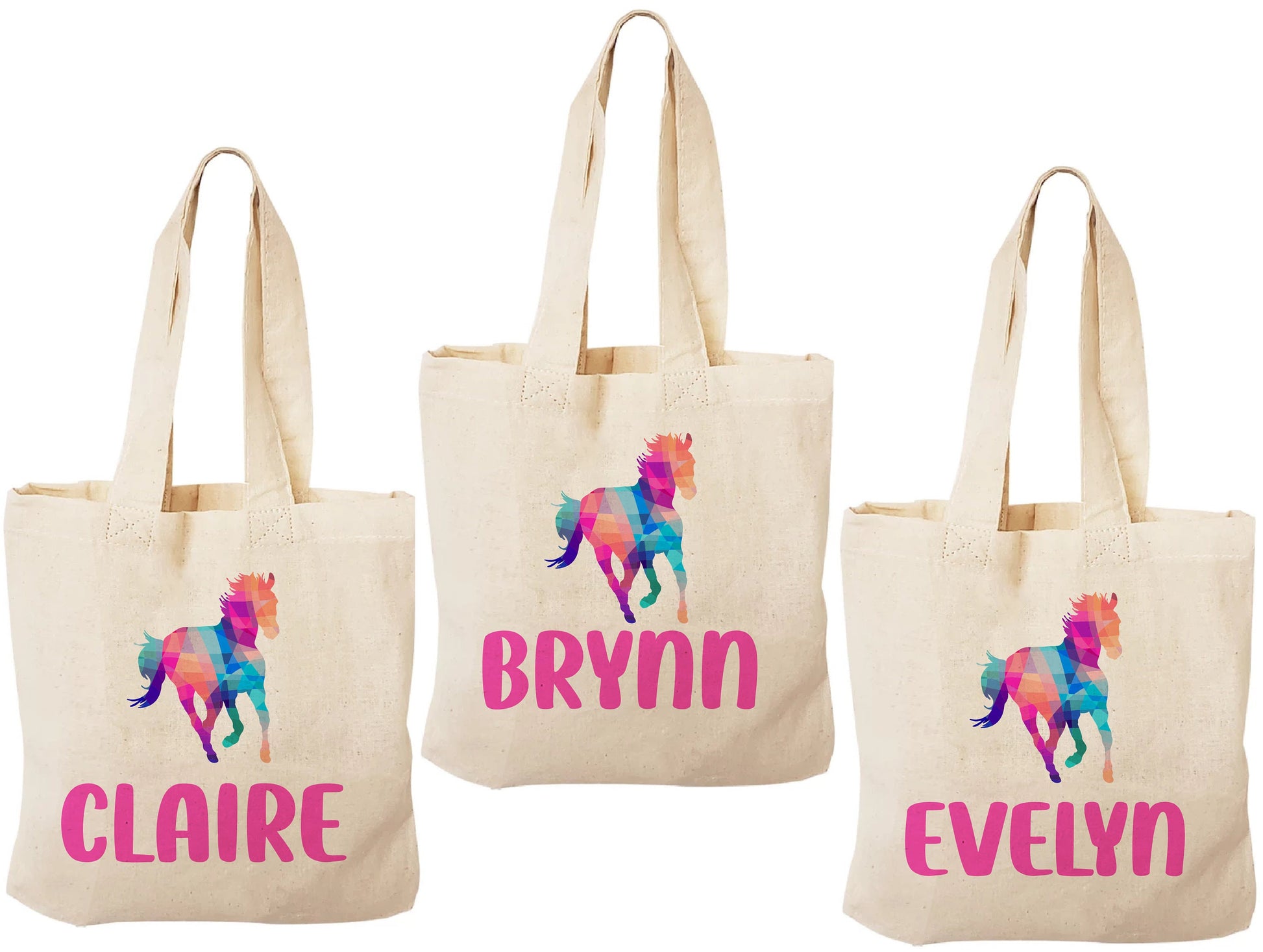 Personalized Horse Party Favor Bags - Set of Three Bags