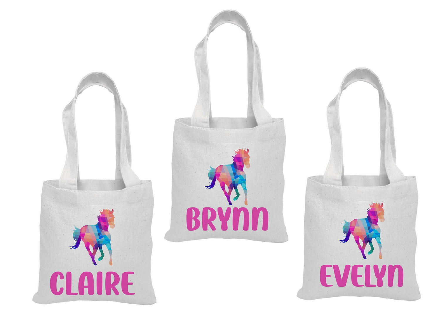 Personalized Horse Party Favor Bags - Set of Three Bags