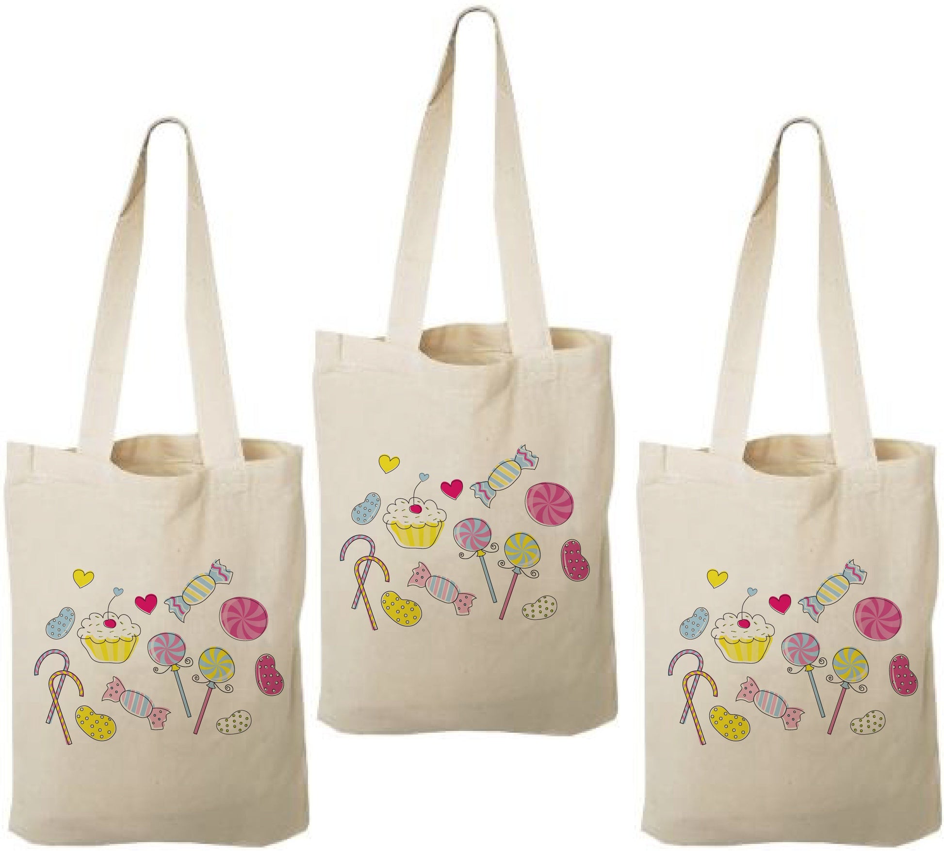 Candy Themed Party Favor Bags - Set of Three Bags