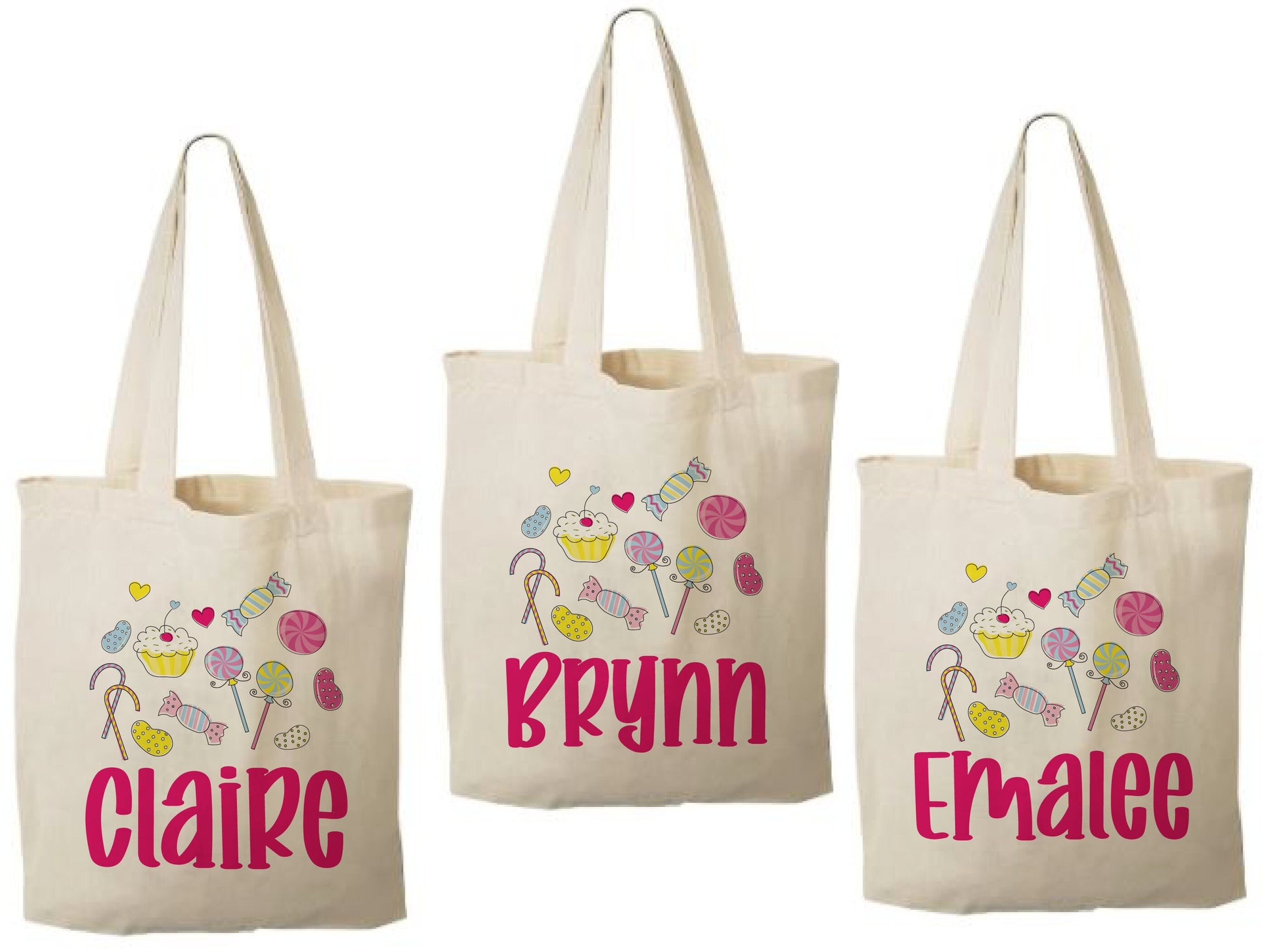 Personalized Candy Party Favor Bags - Set of Three Bags