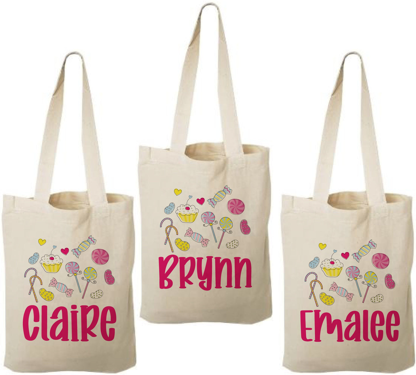 Personalized Candy Party Favor Bags - Set of Three Bags