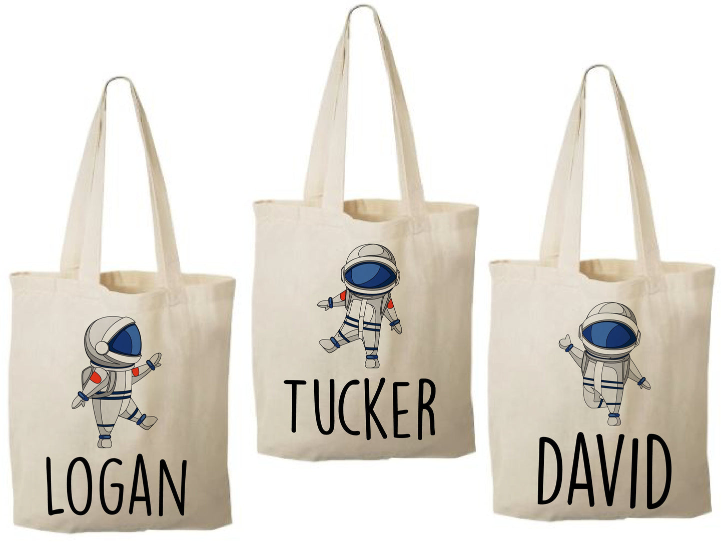Personalized Astronaut Party Favor Bags - Set of Three Bags