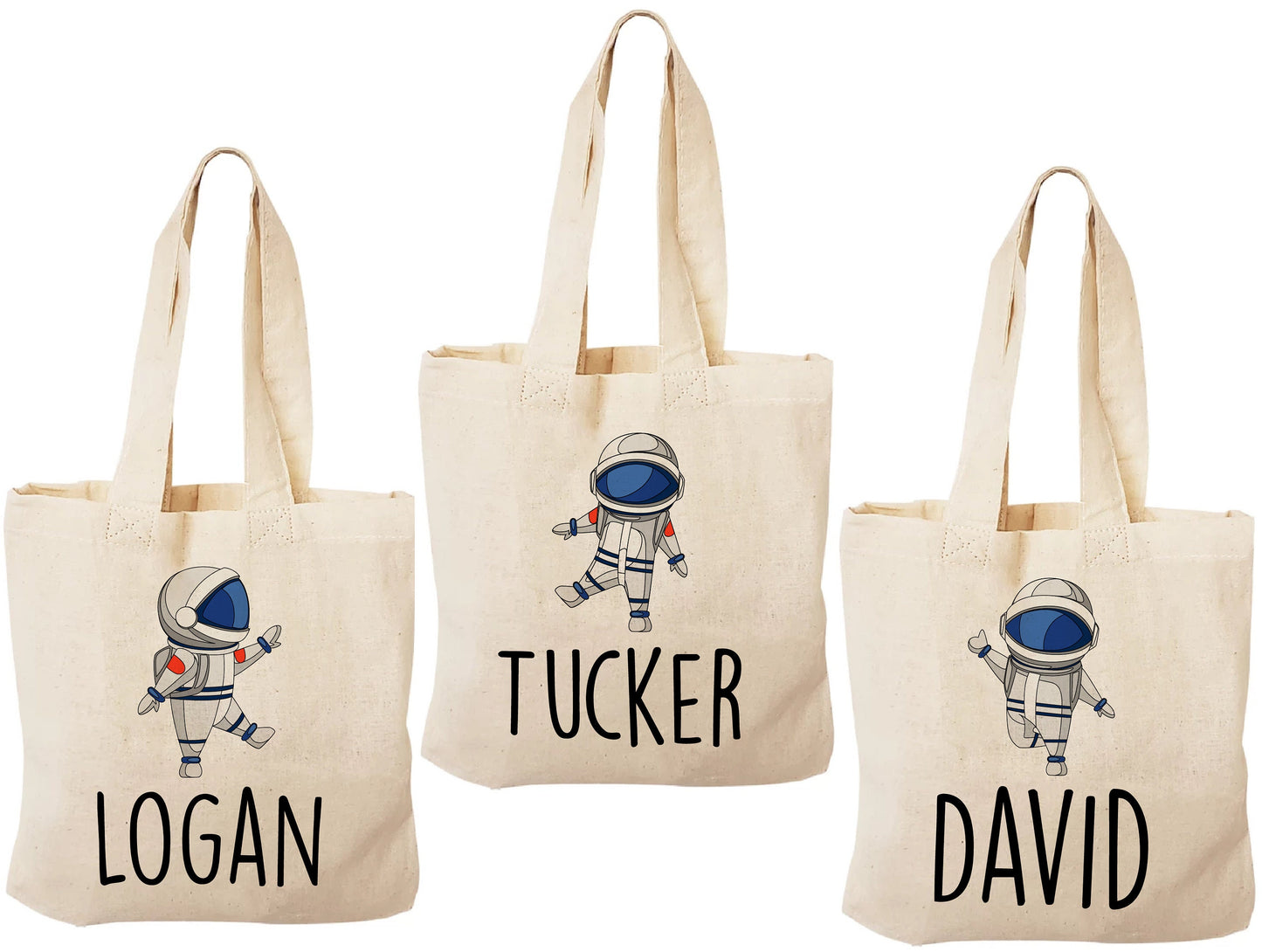 Personalized Astronaut Party Favor Bags - Set of Three Bags