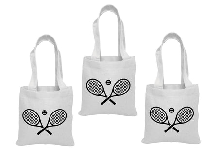 Tennis Party Favor Bags, Set of 3 Cotton Treat Bags