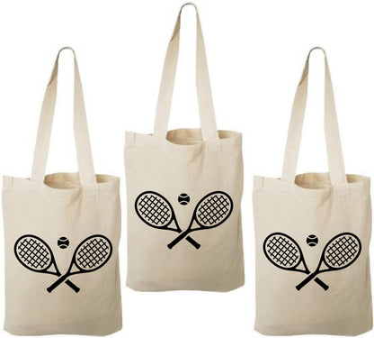 Tennis Party Favor Bags, Set of 3 Cotton Treat Bags