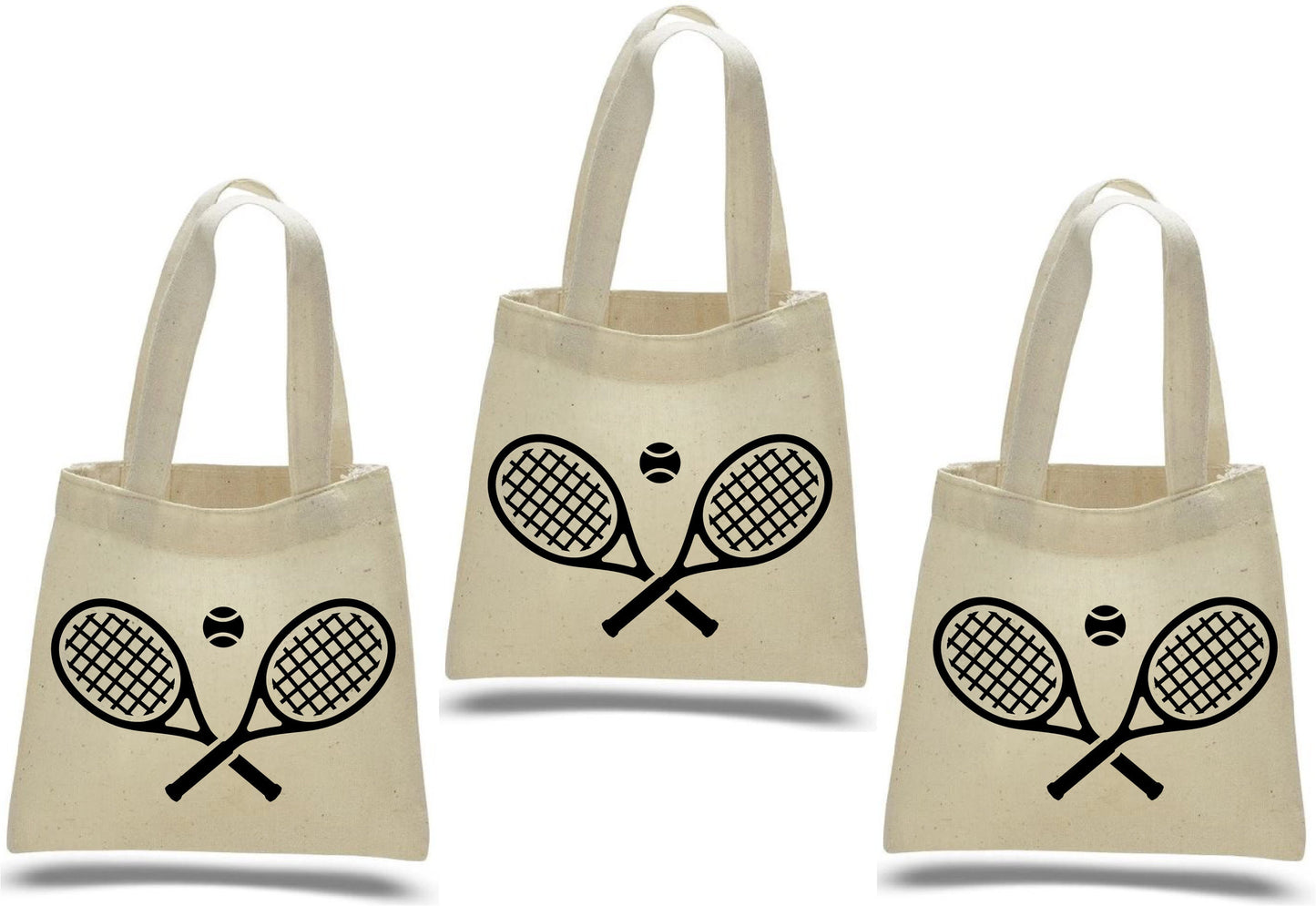 Tennis Party Favor Bags, Set of 3 Cotton Treat Bags