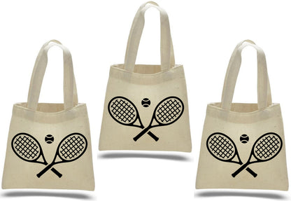 Tennis Party Favor Bags, Set of 3 Cotton Treat Bags