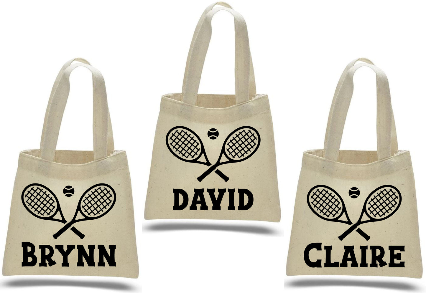 Personalized Tennis Party Favor Bags - Set of Three - Perfect for Tennis Themed Parties!