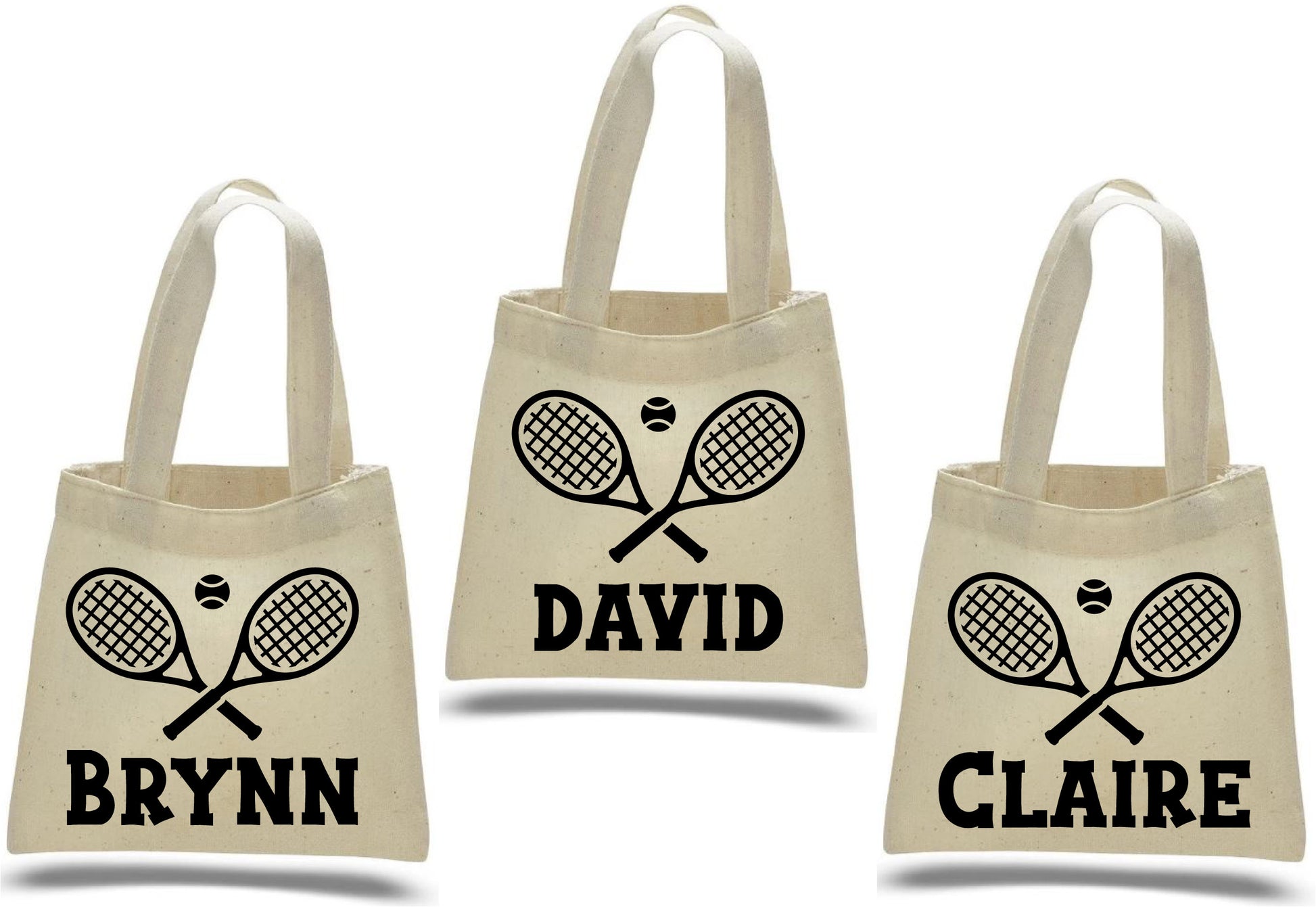 Personalized Tennis Party Favor Bags - Set of Three - Perfect for Tennis Themed Parties!